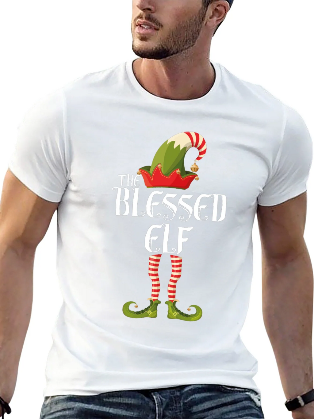 Blessed Elf Graphic T-Shirt - Festive Holiday Apparel product image 12
