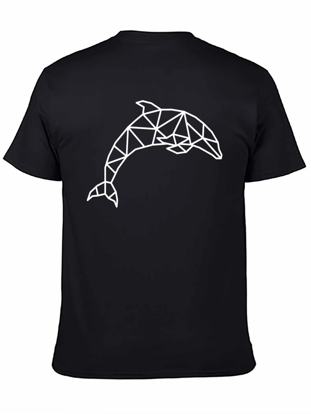 Geometric Dolphin Graphic Black Tee Shirt product image 4