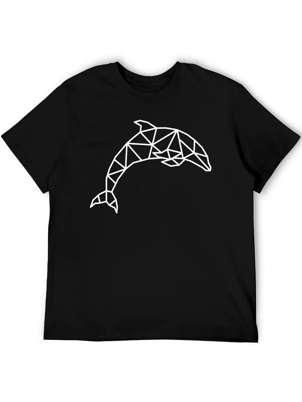 Geometric Dolphin Graphic Black Tee Shirt product image 5