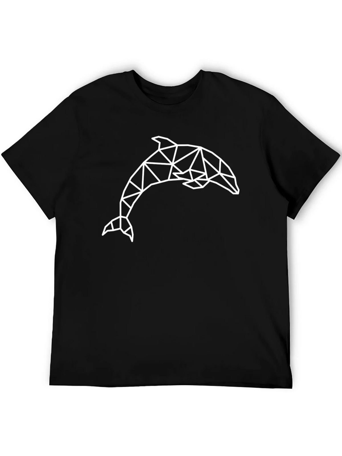 Geometric Dolphin Graphic Black Tee Shirt product image 5