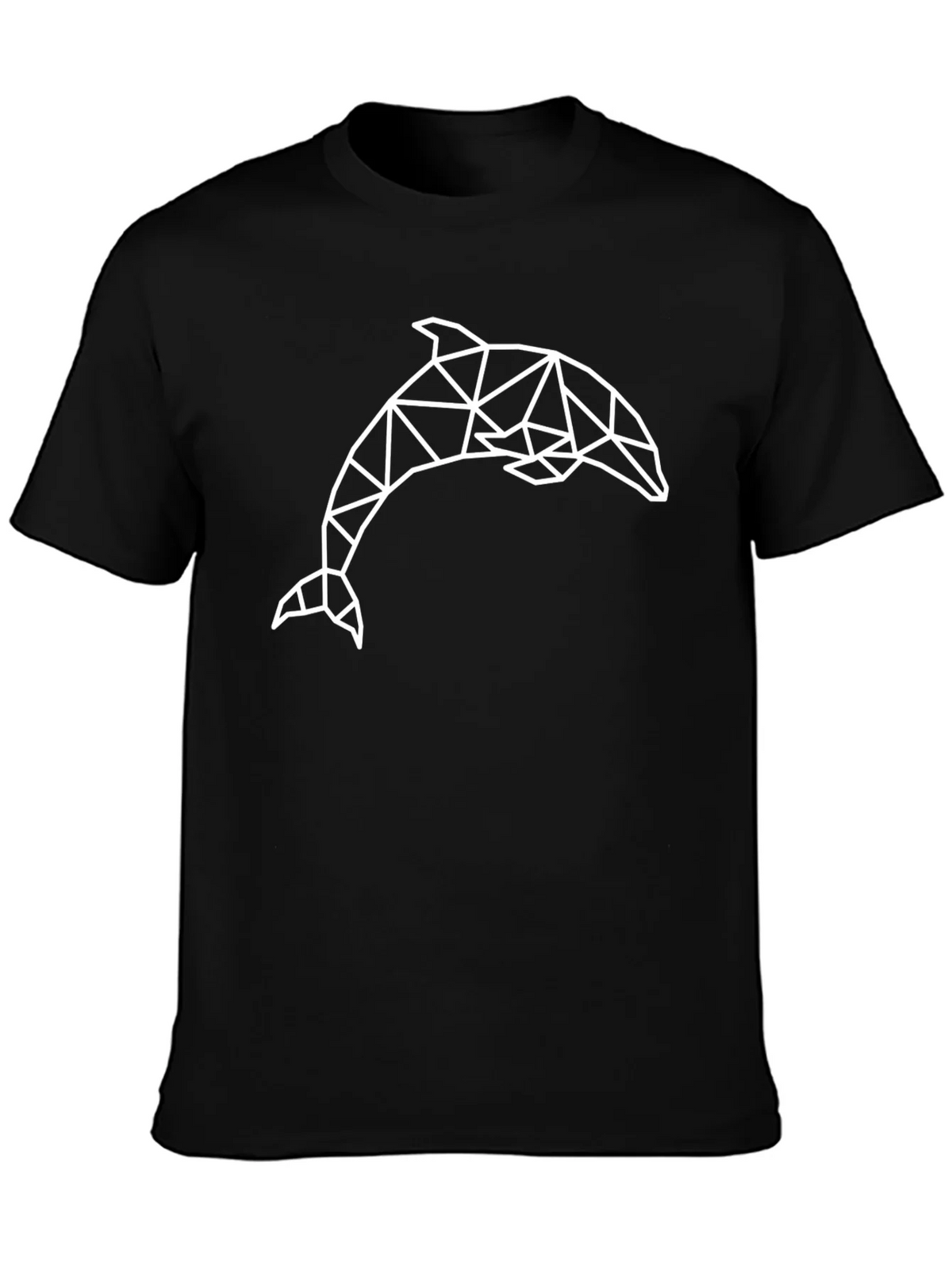 Geometric Dolphin Graphic Black Tee Shirt product image 3