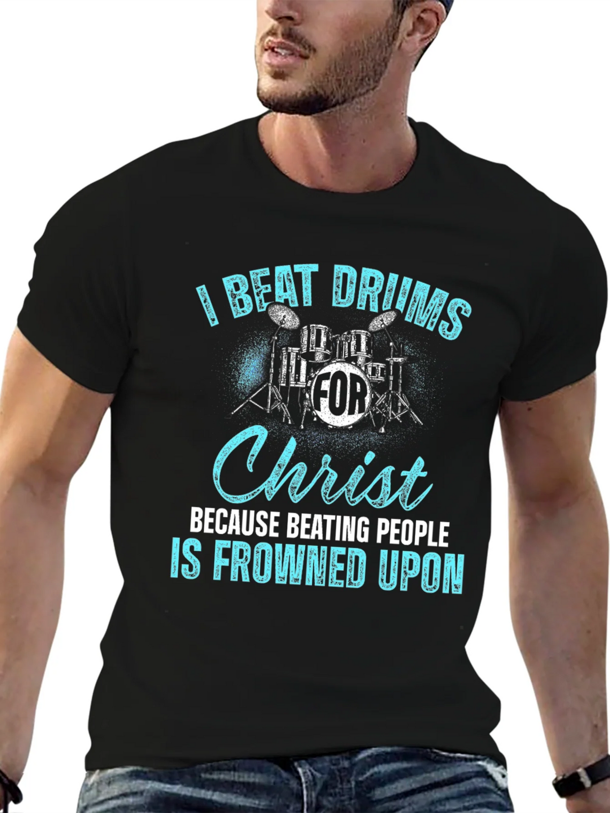 I Beat Drums For Christ T-Shirt product image 6