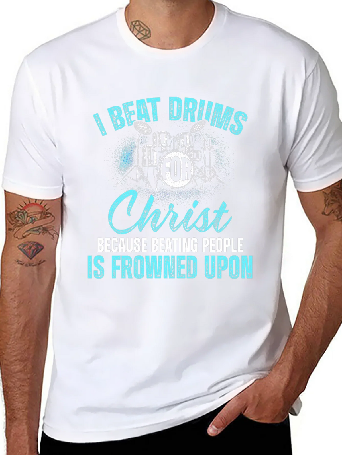 I Beat Drums For Christ T-Shirt product image 7