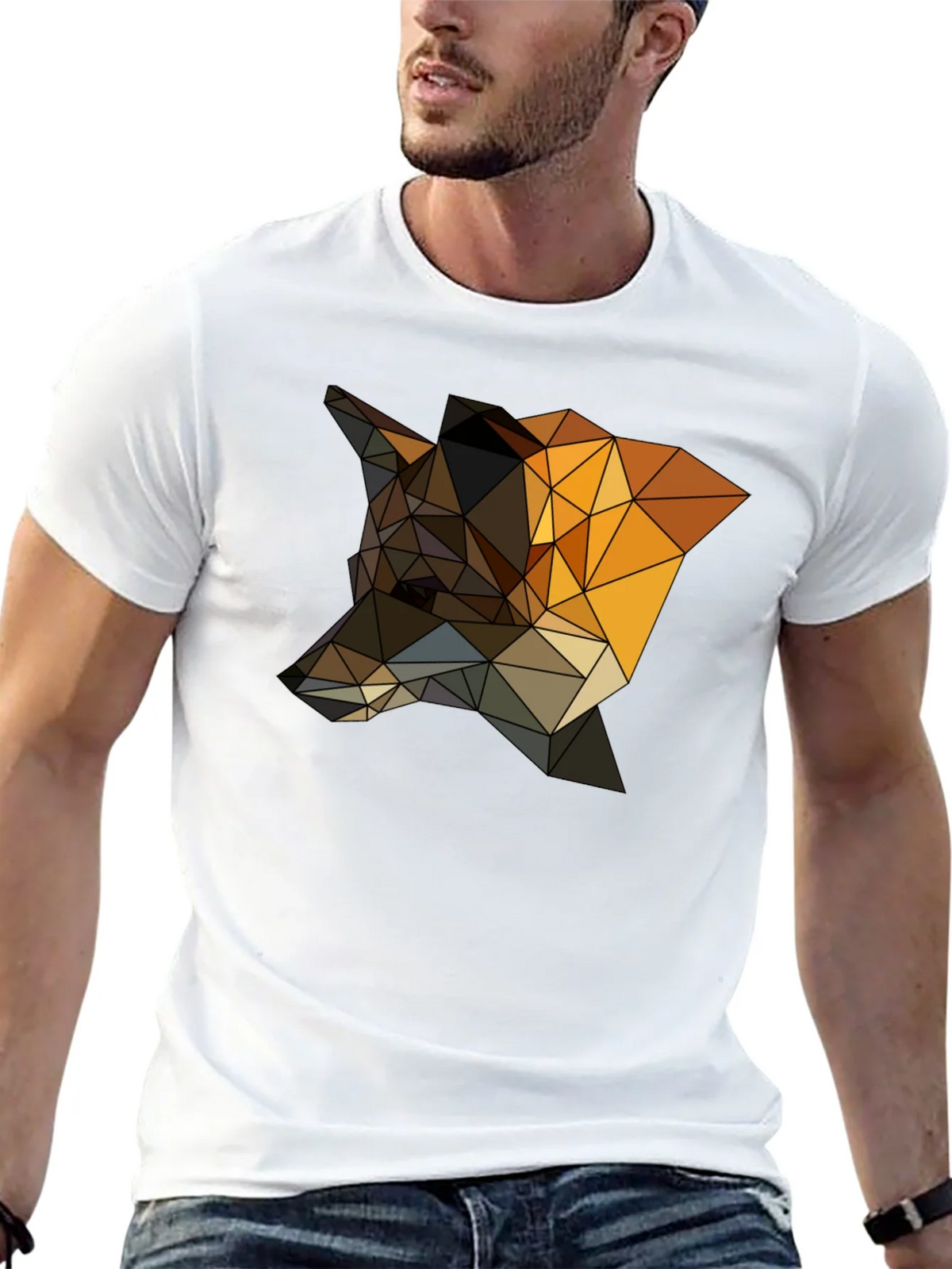 Geometric Fox T-Shirt - Stylish Animal Design product image 12