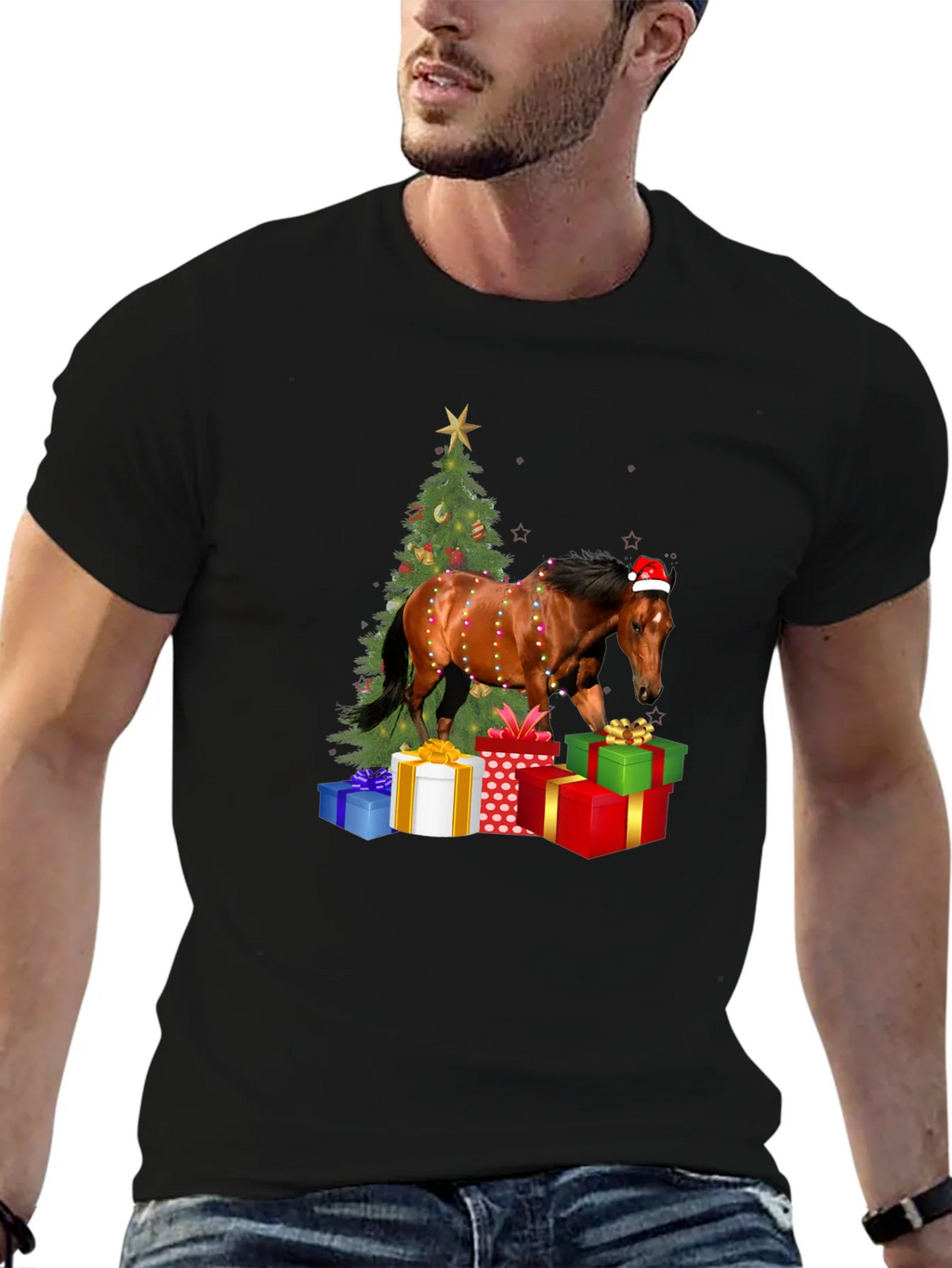 Festive Horse Christmas T-Shirt