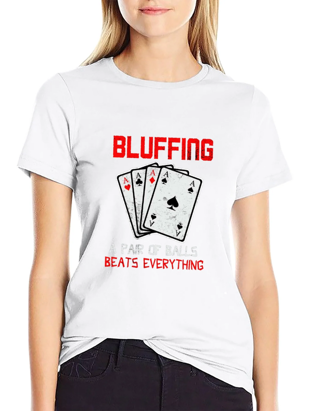 Bluffing Poker Ace Card Graphic T-Shirt product image 8