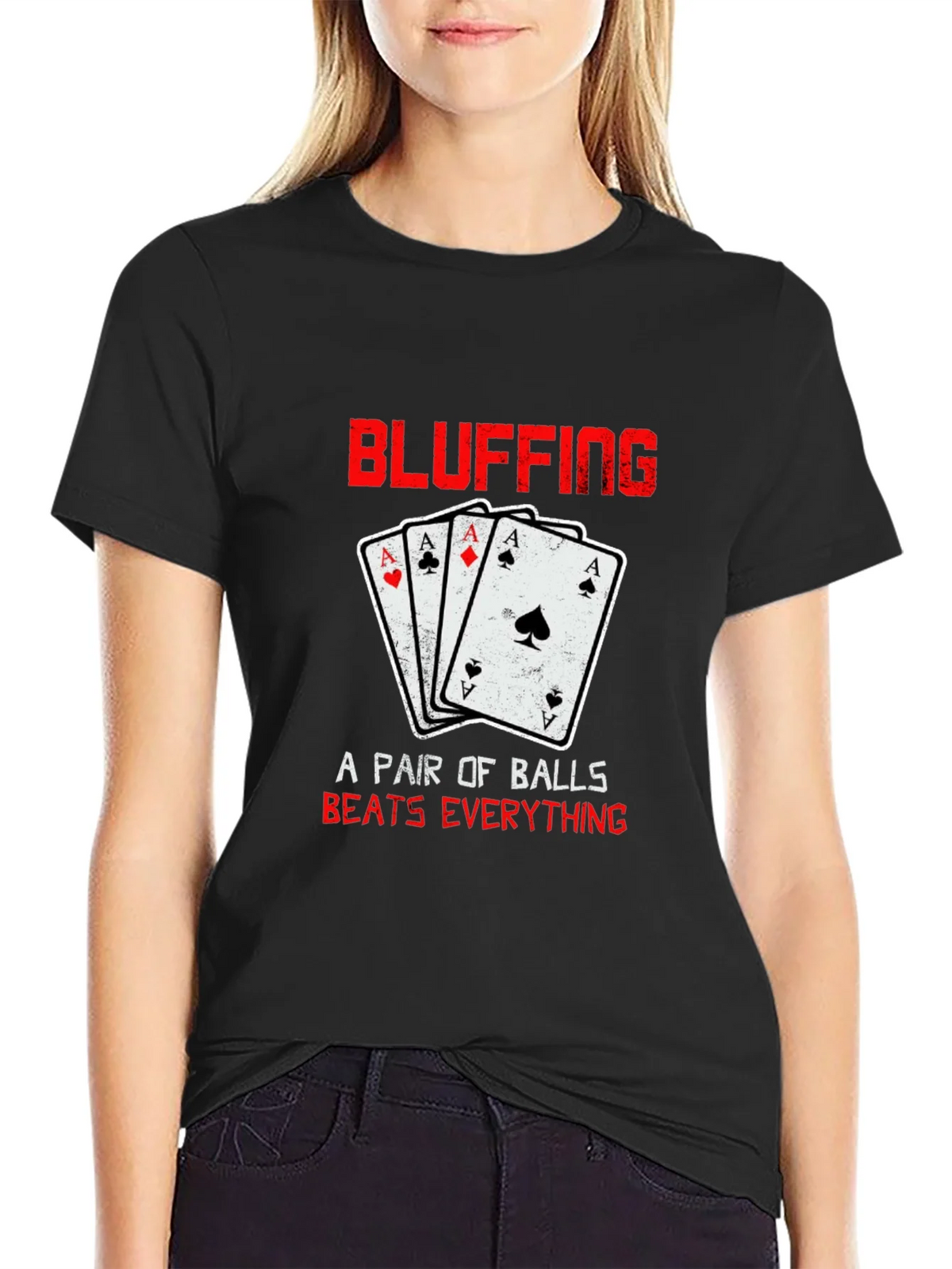 Bluffing Poker Ace Card Graphic T-Shirt product image 2