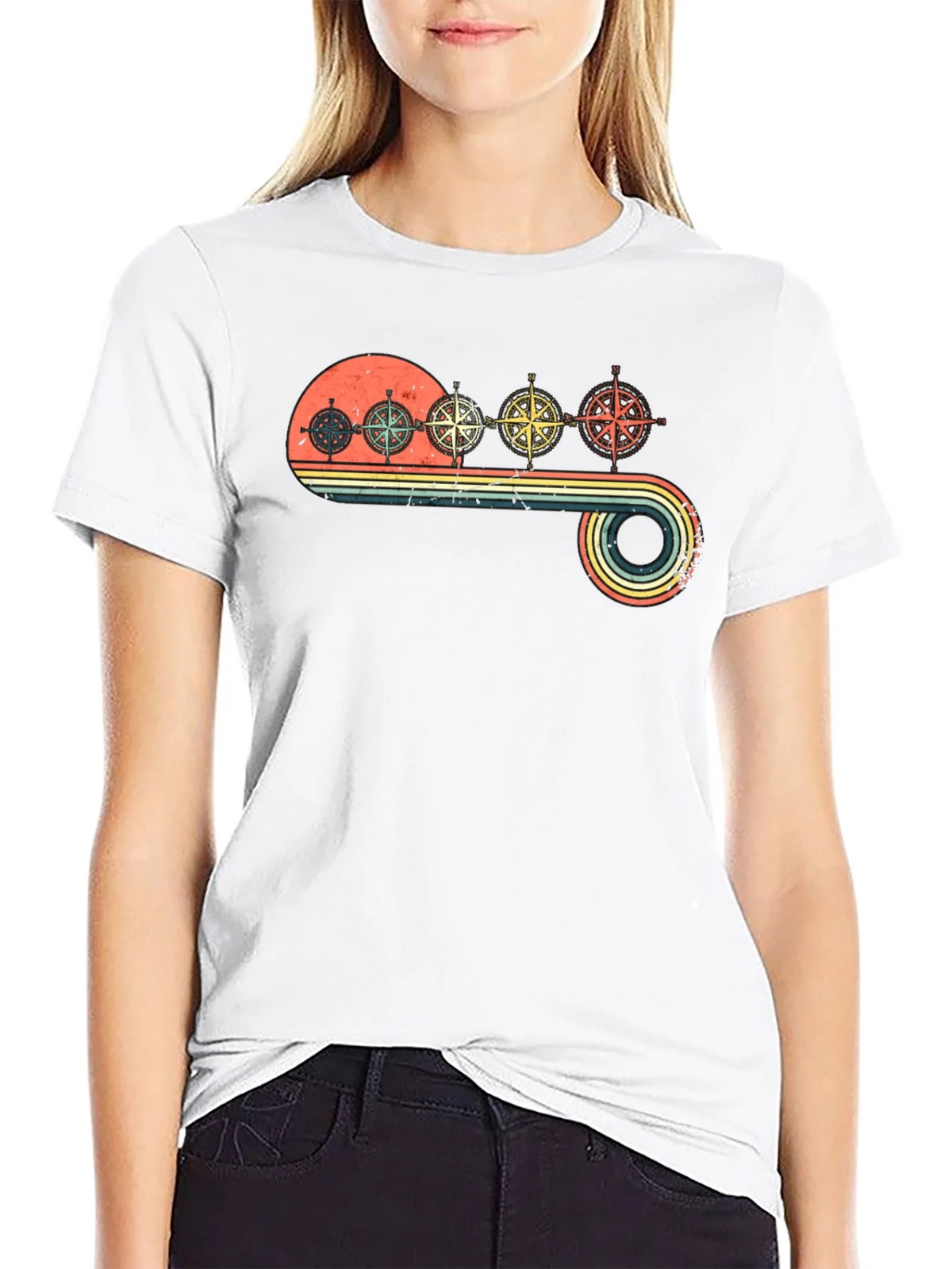 Vintage Compass T-Shirt - Retro Nautical Design product image 8