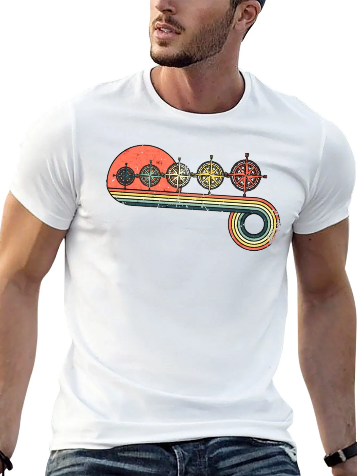 Vintage Compass T-Shirt - Retro Nautical Design product image 12