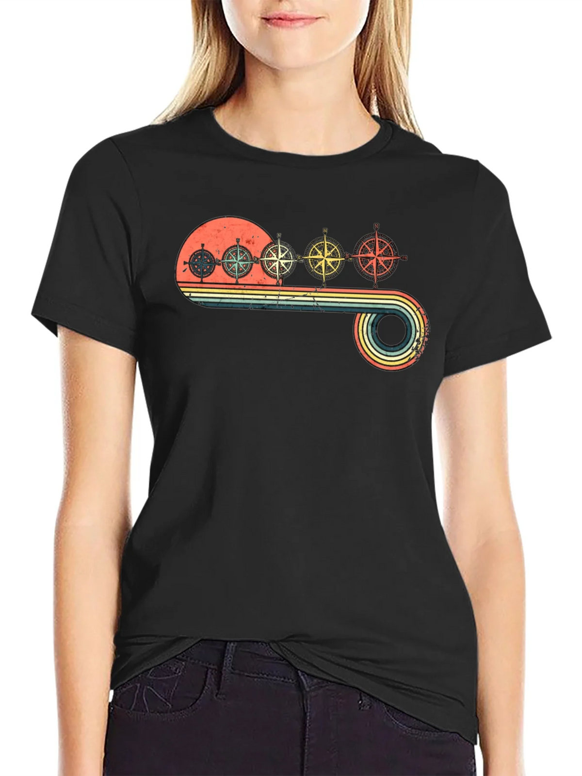 Vintage Compass T-Shirt - Retro Nautical Design product image 2