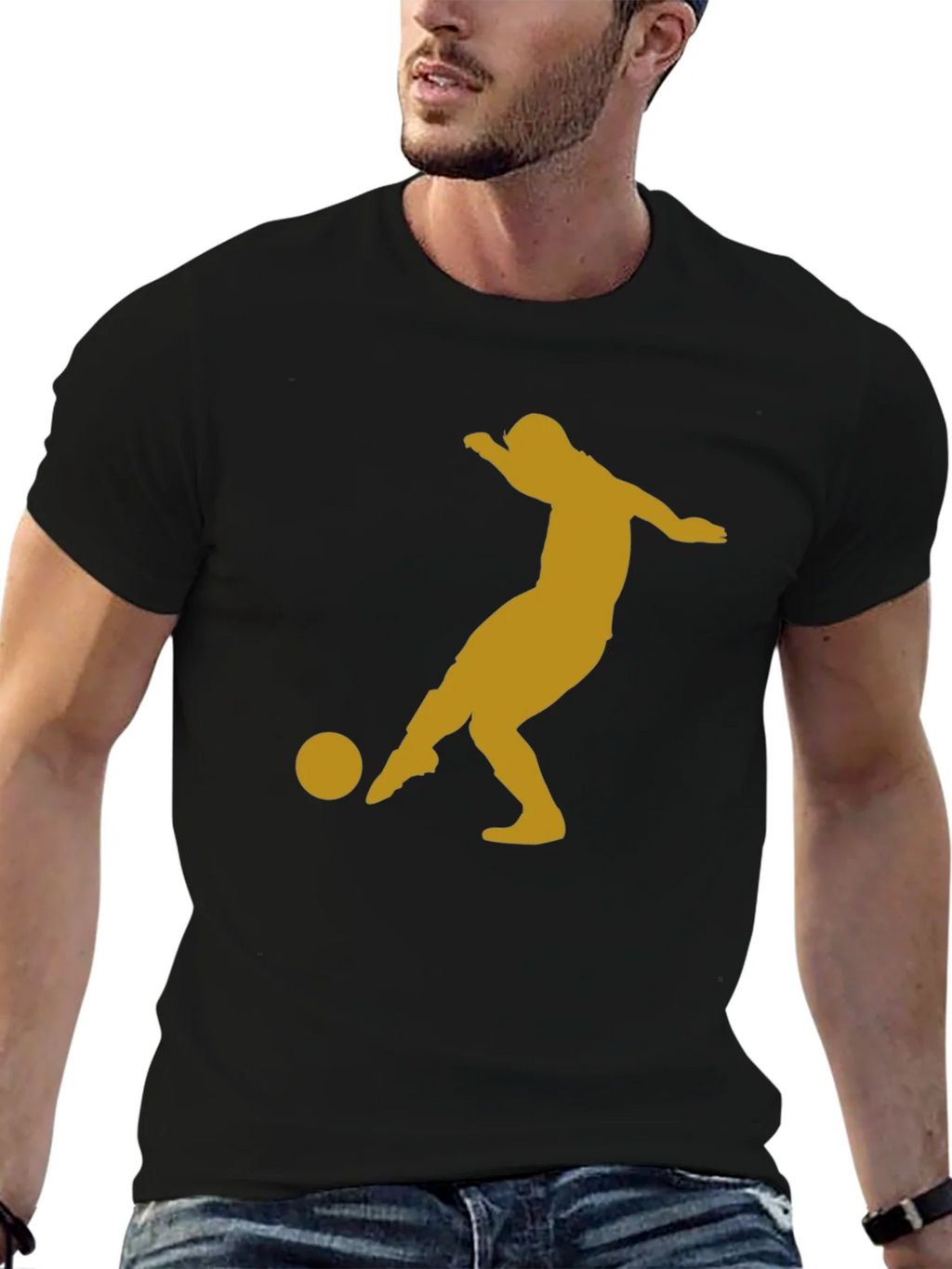 Soccer Player Graphic Tee - Black T-Shirt product image 6
