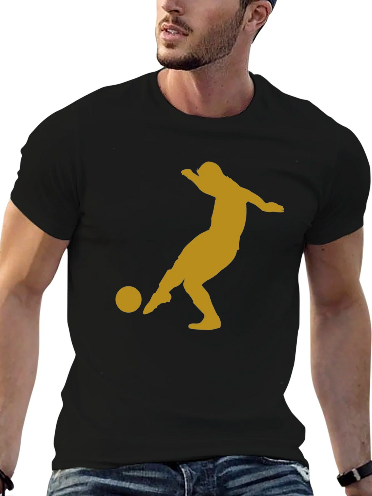 Soccer Player Graphic Tee - Black T-Shirt product image 6