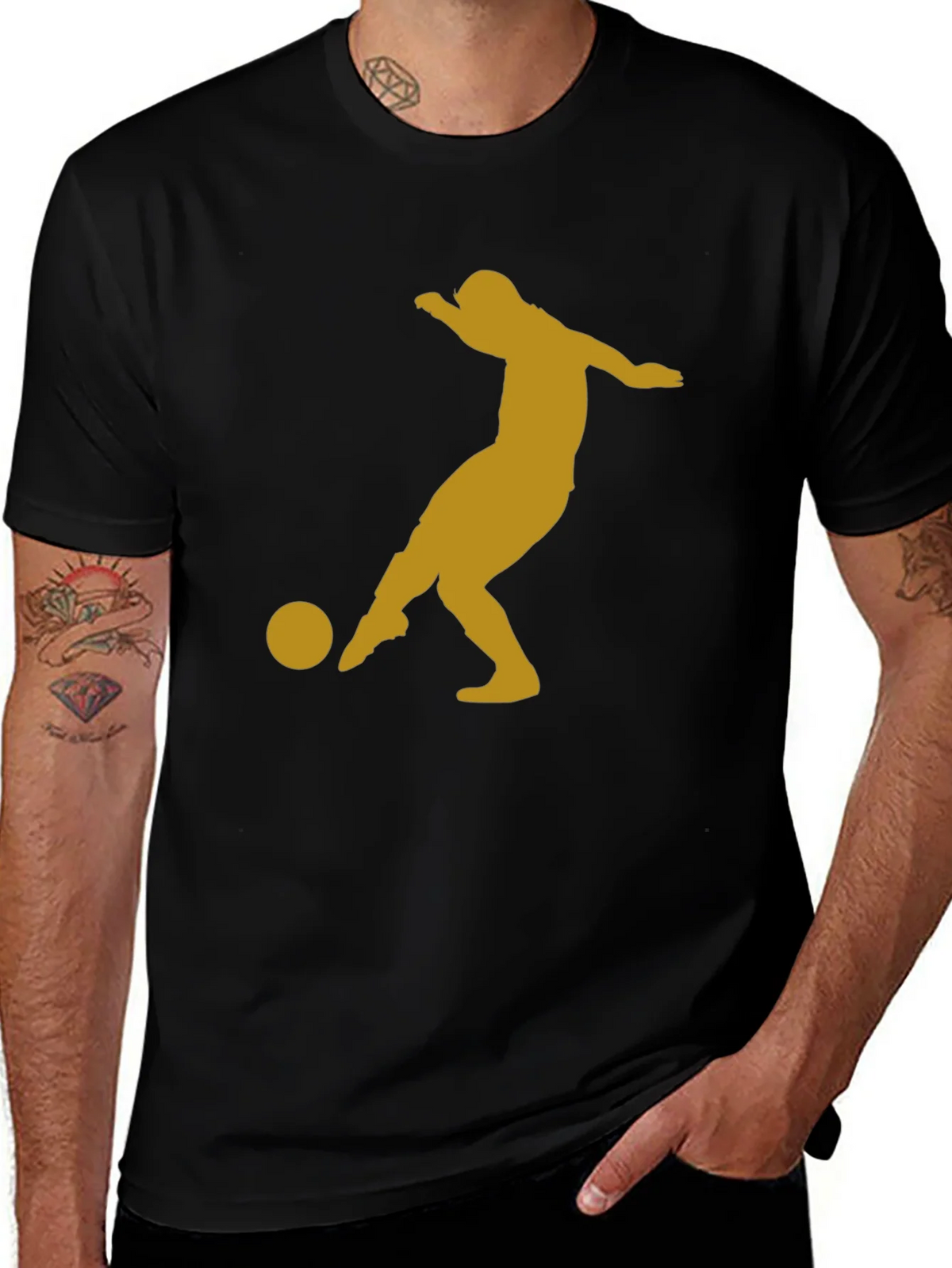 Soccer Player Graphic Tee - Black T-Shirt product image 1