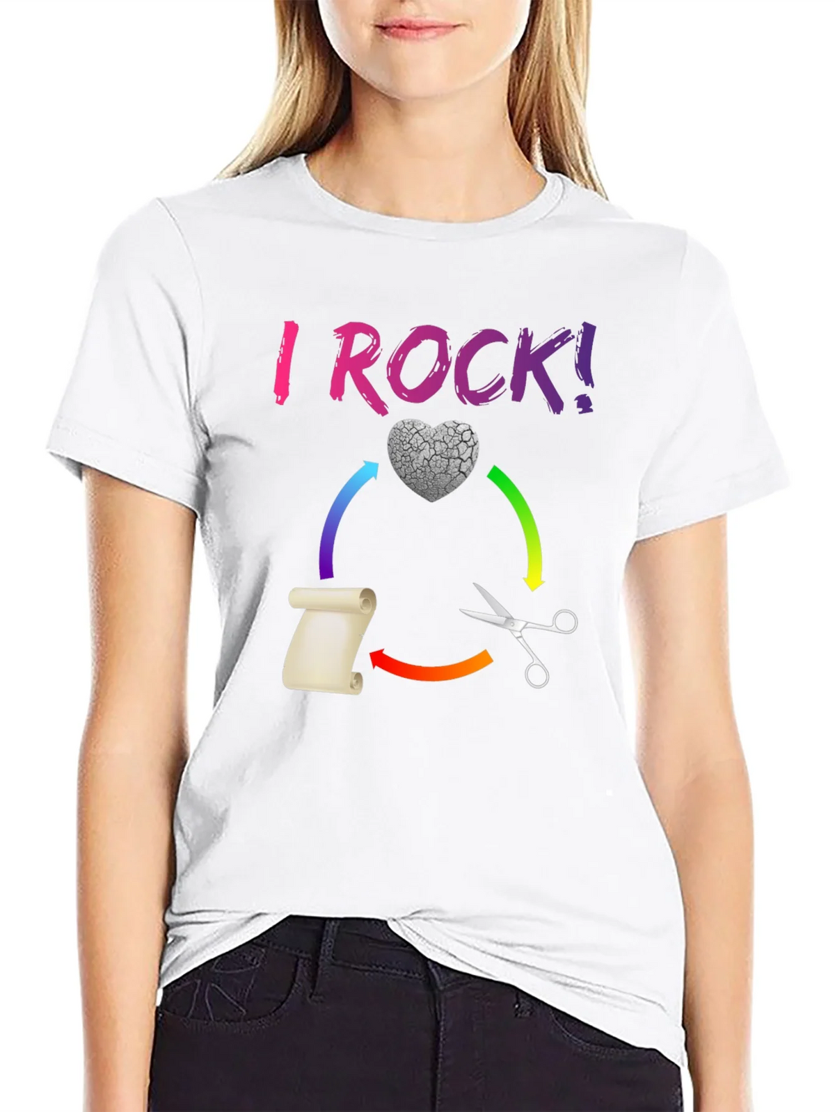 I ROCK! Paper Scissors Novelty T-Shirt product image 8