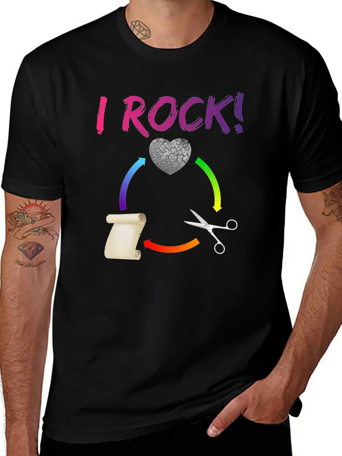 I ROCK! Paper Scissors Novelty T-Shirt product image 1