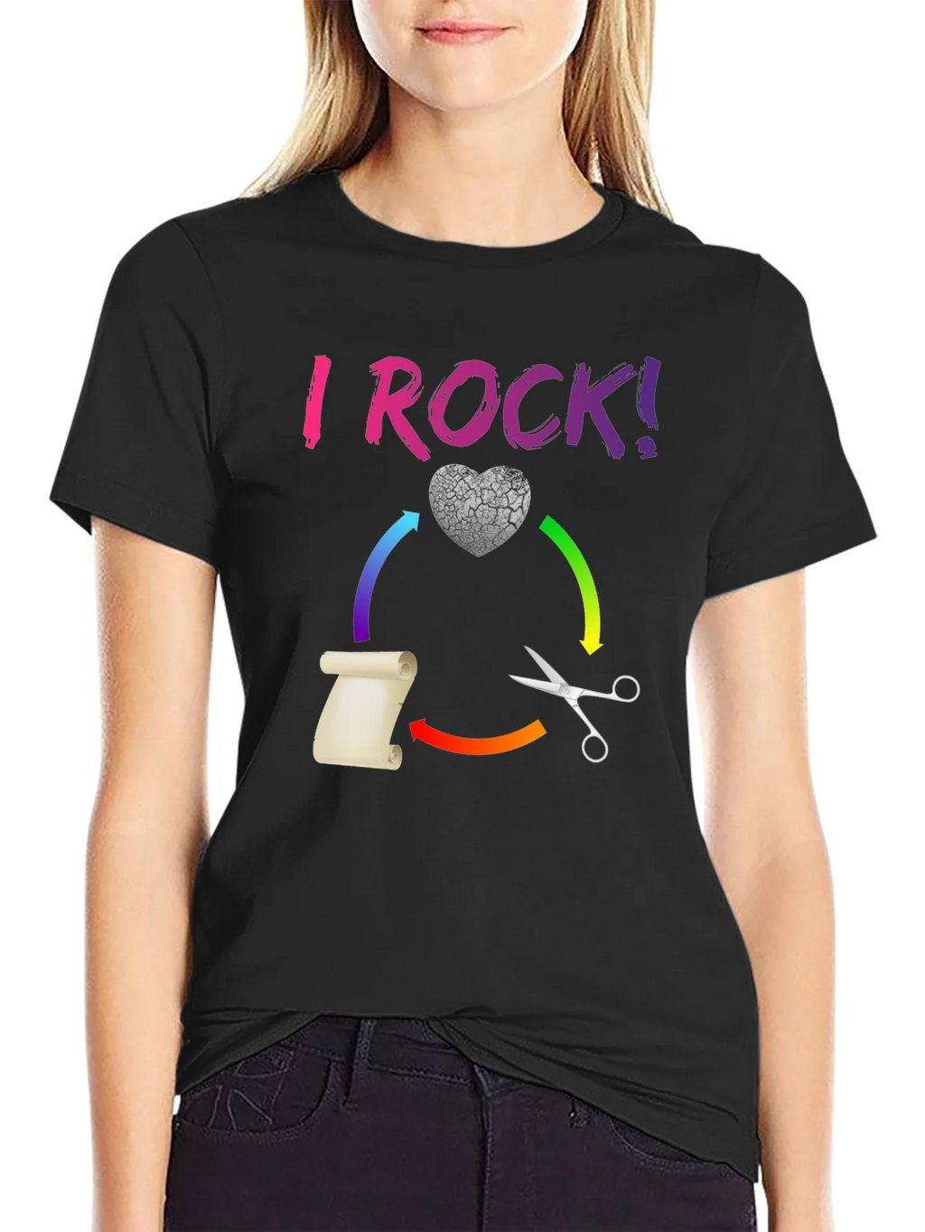 I ROCK! Paper Scissors Novelty T-Shirt product image 2