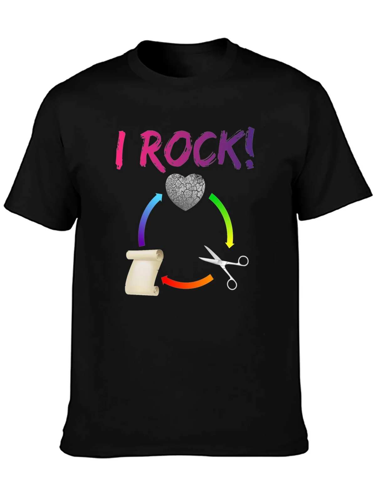 I ROCK! Paper Scissors Novelty T-Shirt product image 3