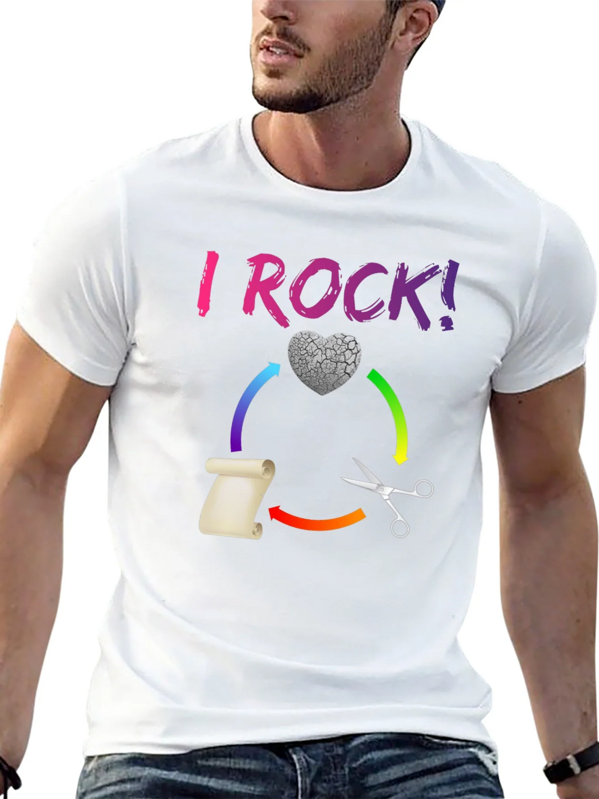 I ROCK! Paper Scissors Novelty T-Shirt product image 12
