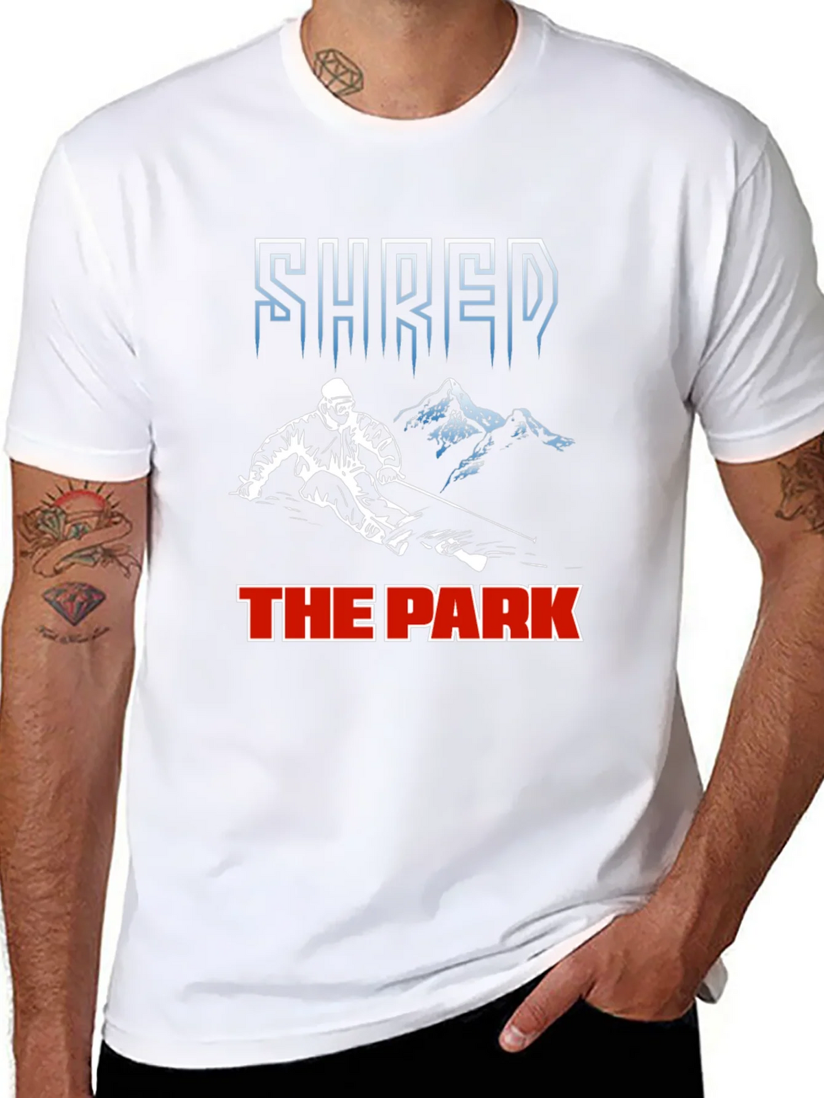 Shred The Park T-Shirt Skiing Snowboarding Tee product image 5