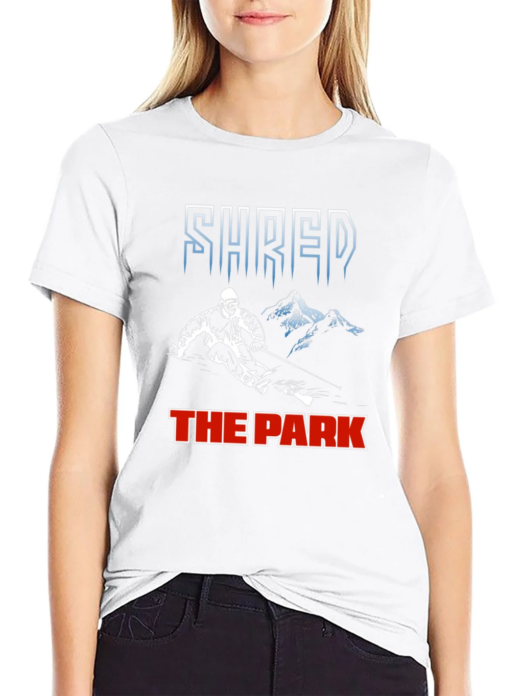 Shred The Park T-Shirt Skiing Snowboarding Tee product image 6