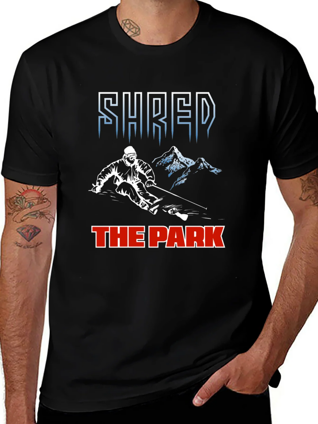 Shred The Park T-Shirt Skiing Snowboarding Tee product image 1