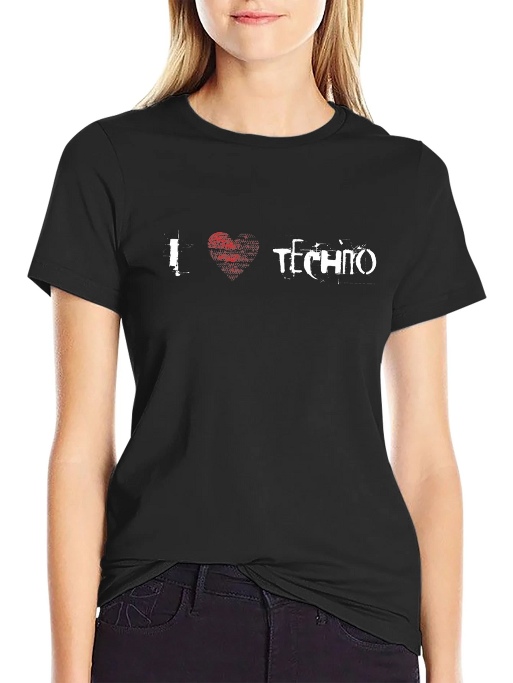 I Love Techno Black T-Shirt - Music Rave Apparel product image 2
