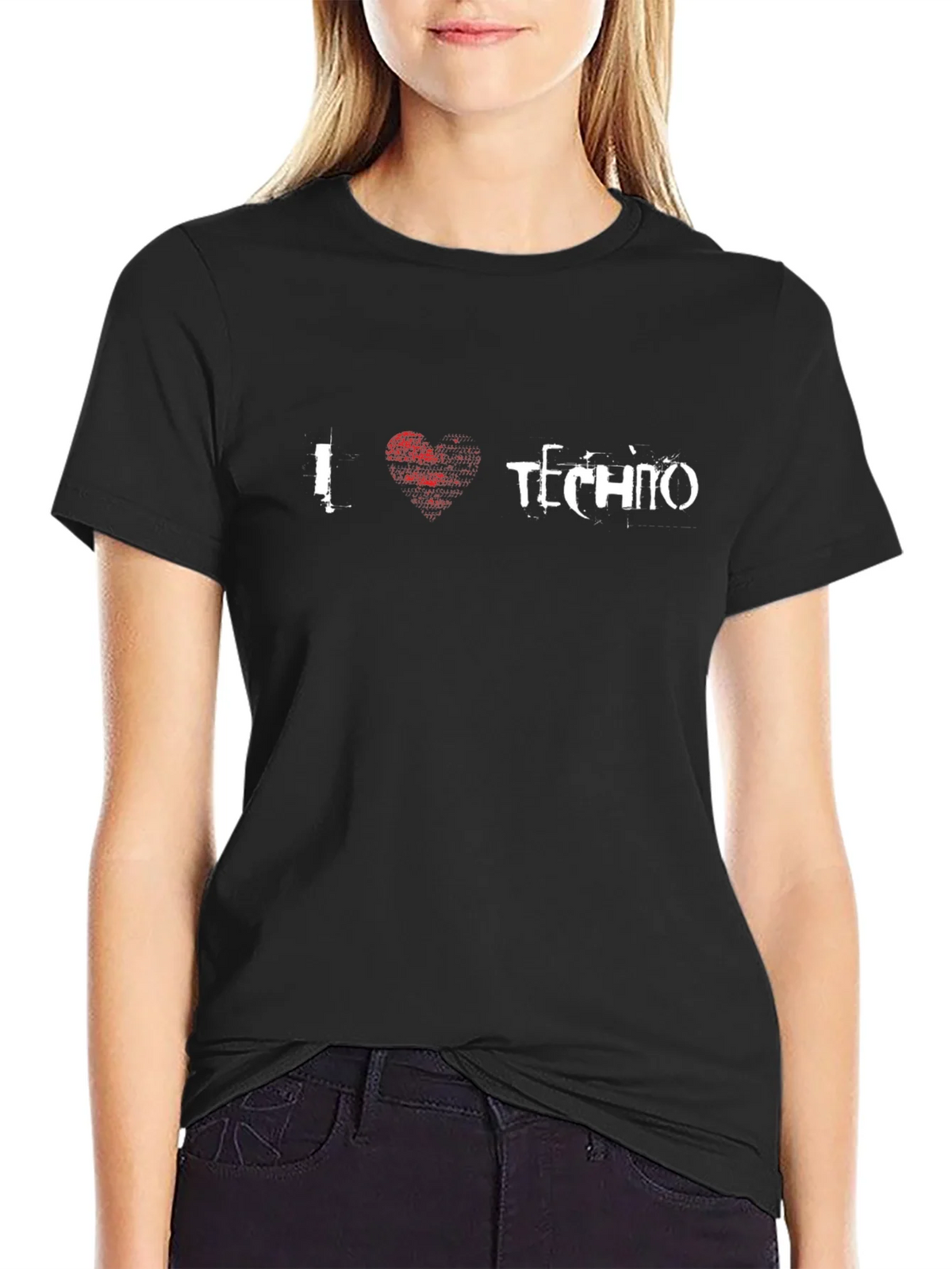 I Love Techno Black T-Shirt - Music Rave Apparel product image 2