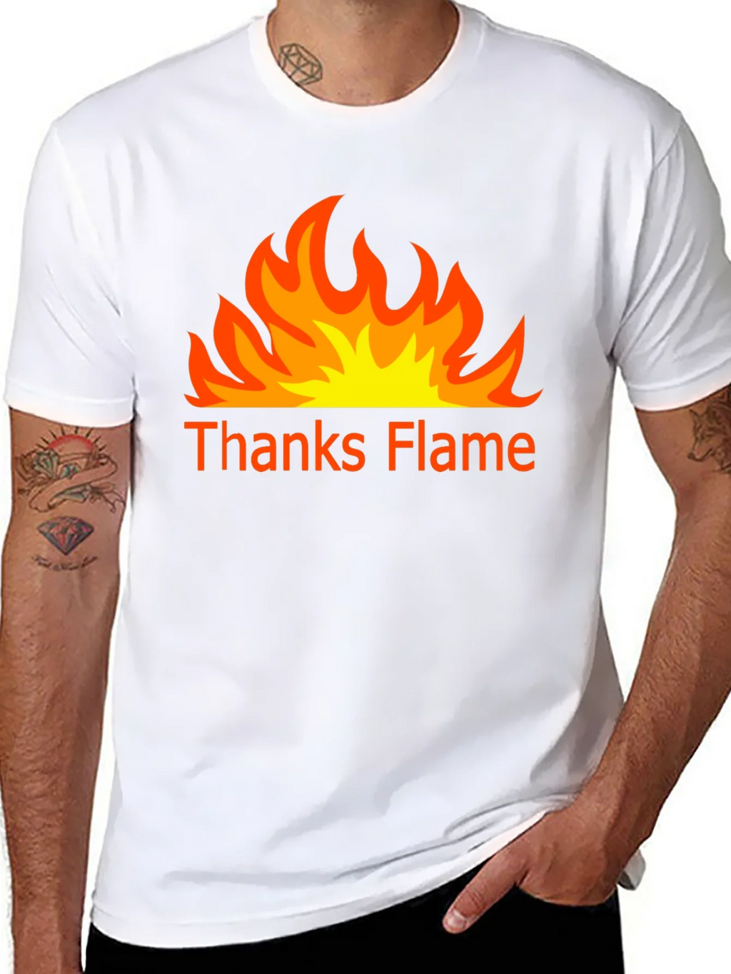 Thanks Flame Black T-Shirt product image 7