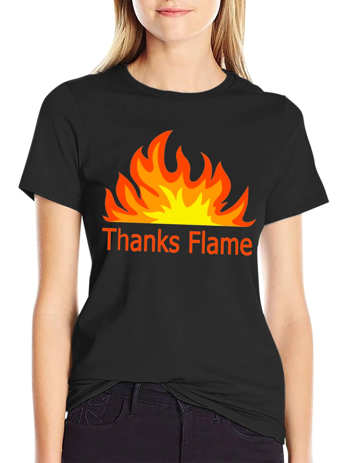 Thanks Flame Black T-Shirt product image 2