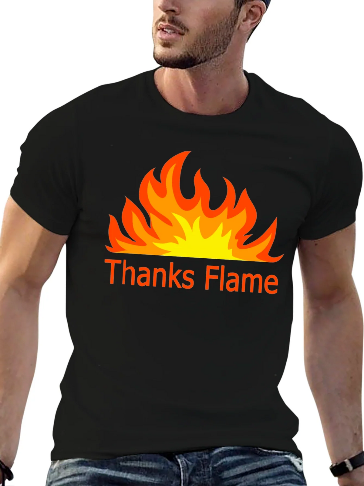 Thanks Flame Black T-Shirt product image 6