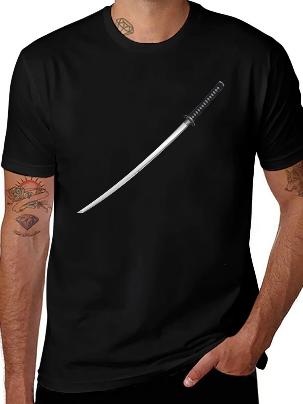 Samurai Sword Graphic Tee - Mens Black T-Shirt product image 1