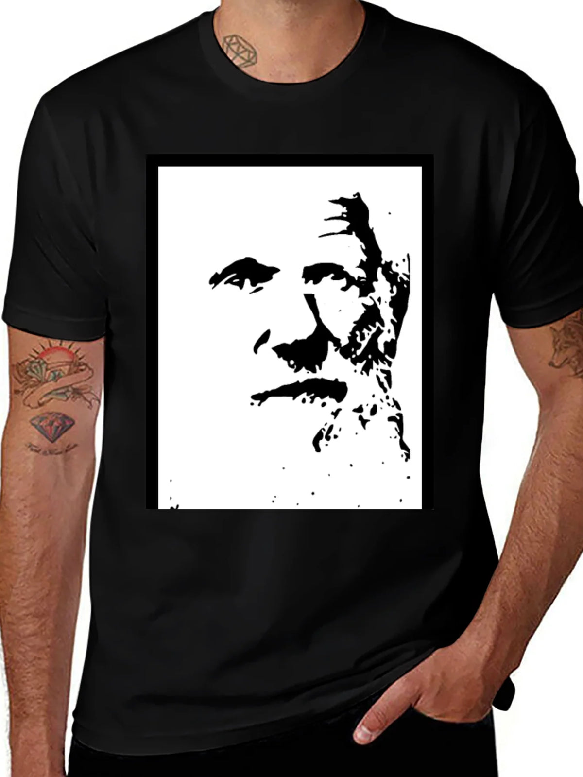 Bold Black Graphic Tee - Iconic Silhouette product image 1