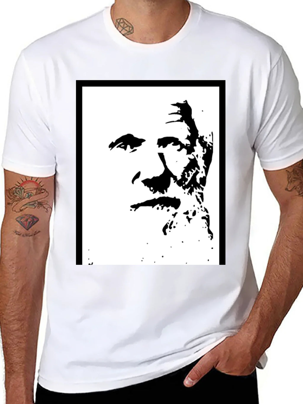 Bold Black Graphic Tee - Iconic Silhouette product image 4