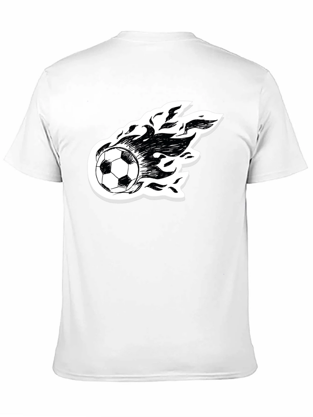 Flaming Soccer Ball Graphic Tee - Black Cotton Shirt product image 10