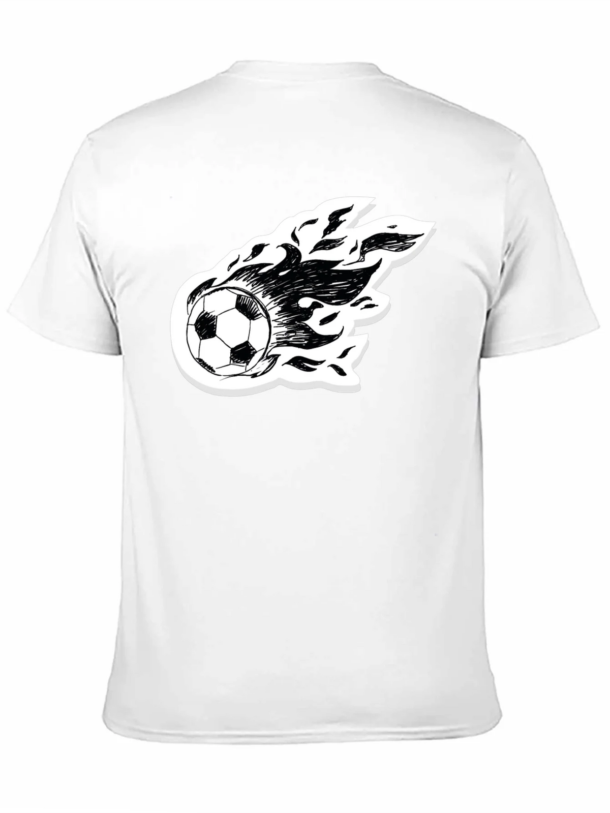 Flaming Soccer Ball Graphic Tee - Black Cotton Shirt product image 10