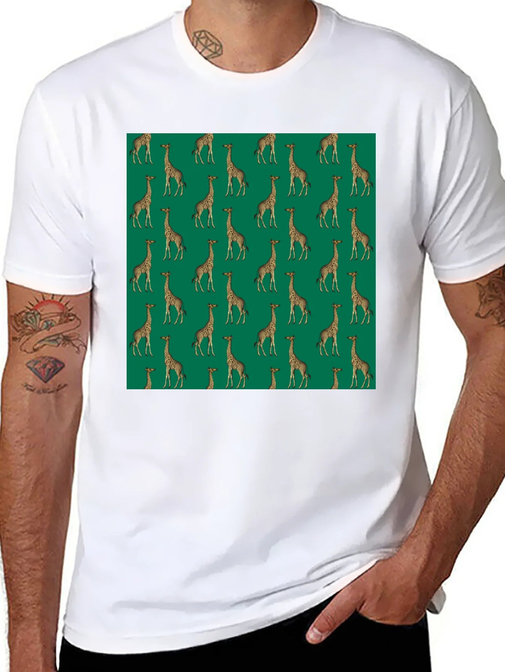 Giraffe Print Black T-Shirt product image 7