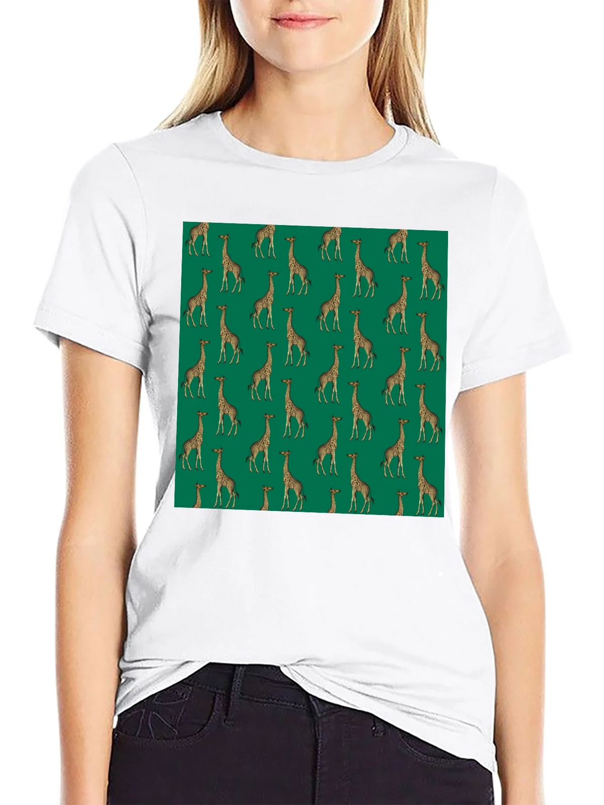 Giraffe Print Black T-Shirt product image 8