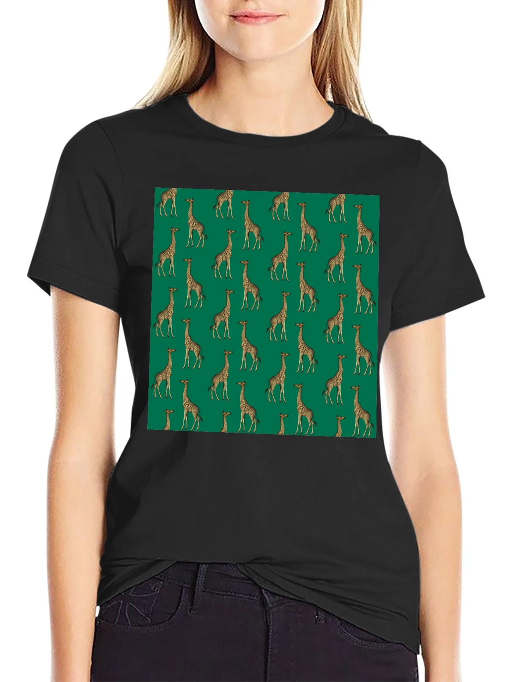 Giraffe Print Black T-Shirt product image 2