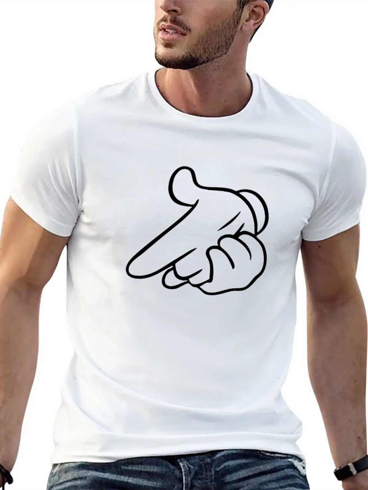 Pointing Finger Graphic Black T-Shirt product image 12