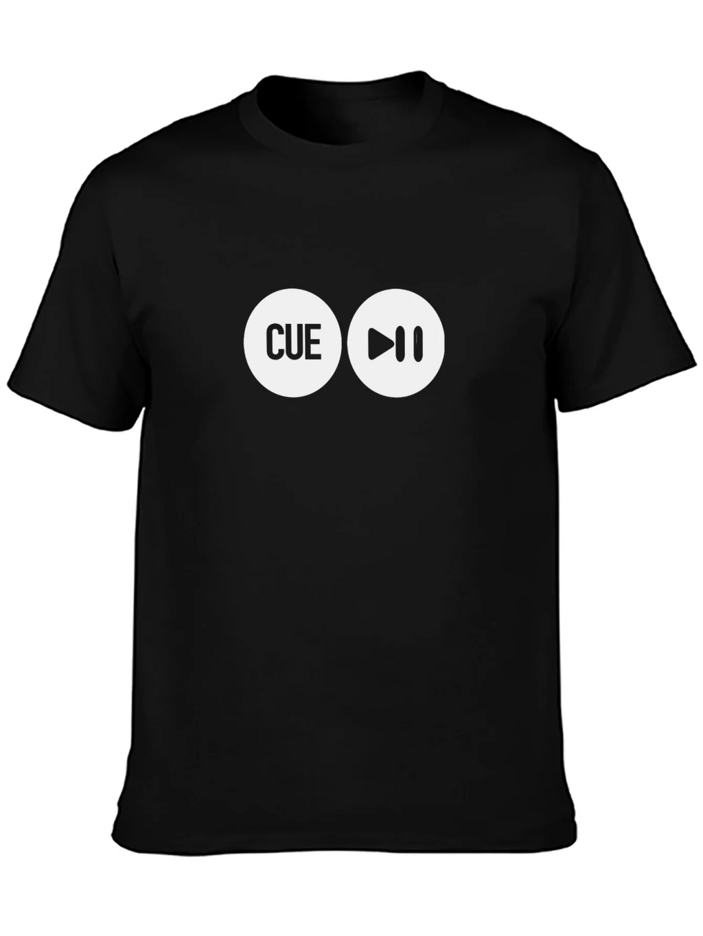 Cue & Play Black Graphic Tee - Modern Musician Shirt product image 3