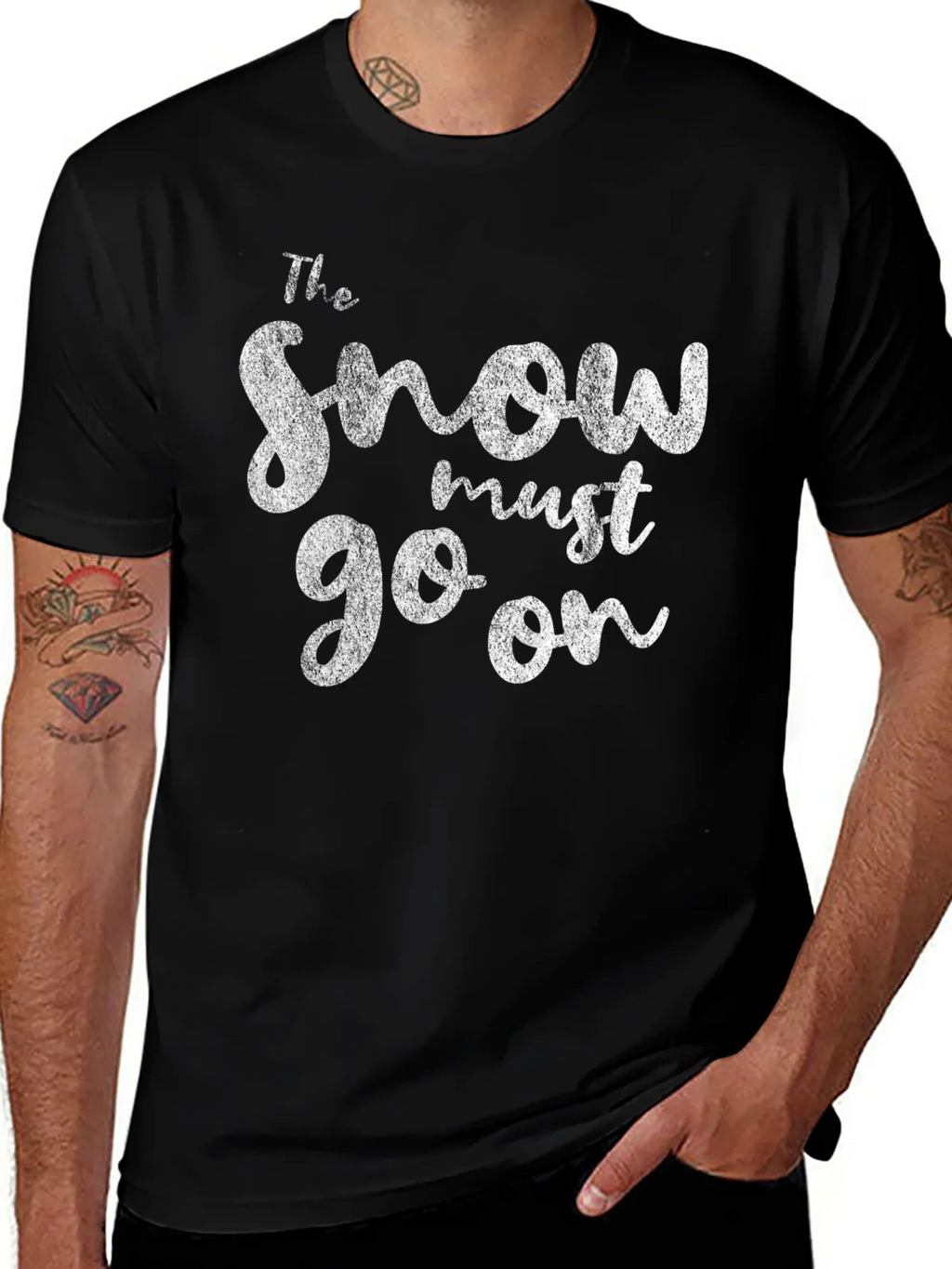 The Snow Must Go On Graphic Tee - Black Cotton T-Shirt product image 1