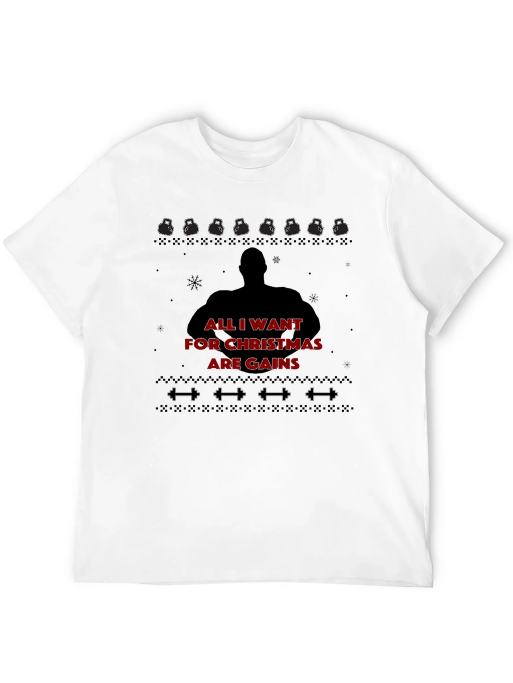 Christmas Gains T-Shirt - Gym Workout Fitness Tee product image 4