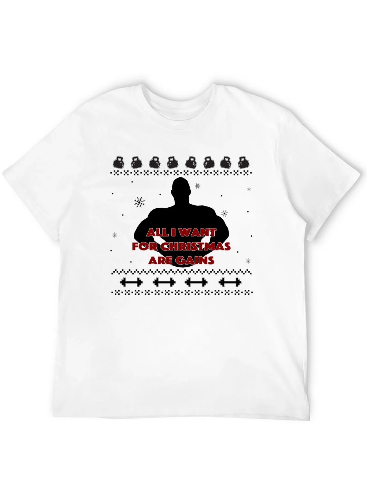 Christmas Gains T-Shirt - Gym Workout Fitness Tee product image 4