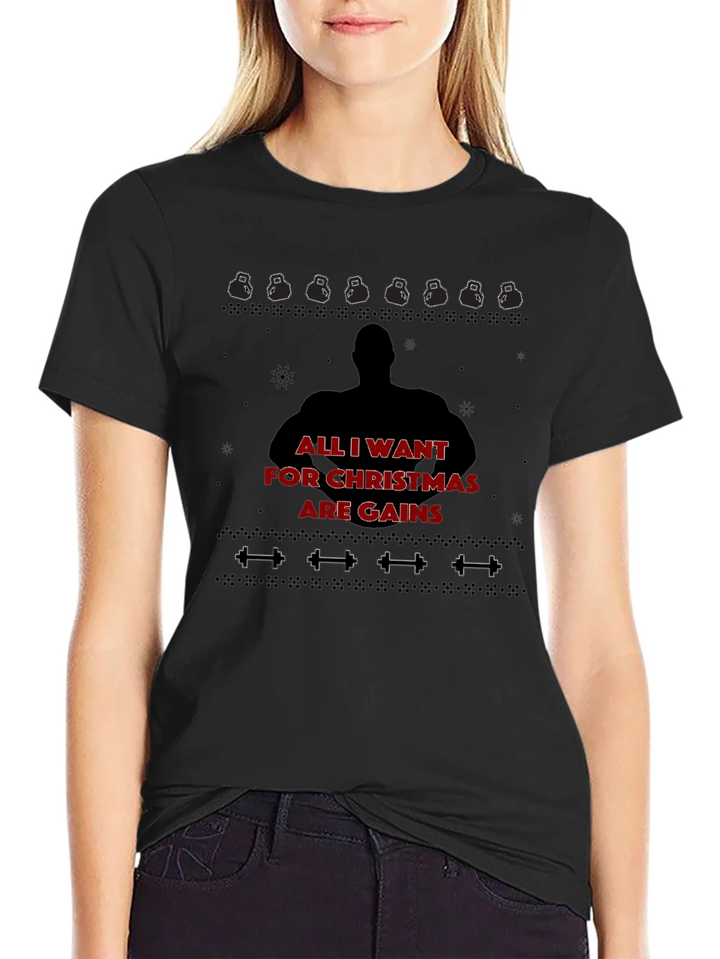 Christmas Gains T-Shirt - Gym Workout Fitness Tee product image 1