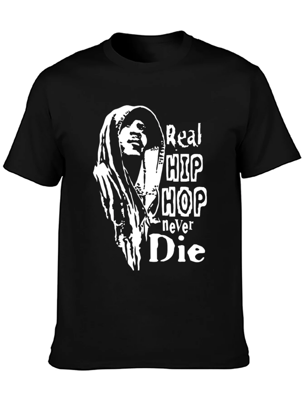 Real Hip Hop Never Die Black T-Shirt product image 2