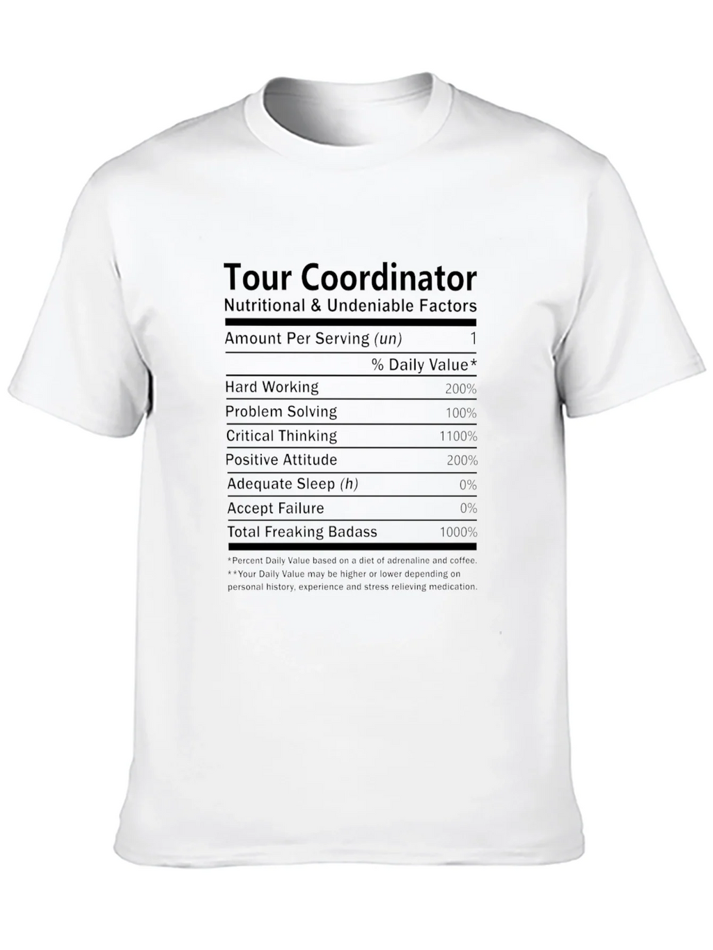 Tour Coordinator Nutrition Facts T-Shirt product image 9