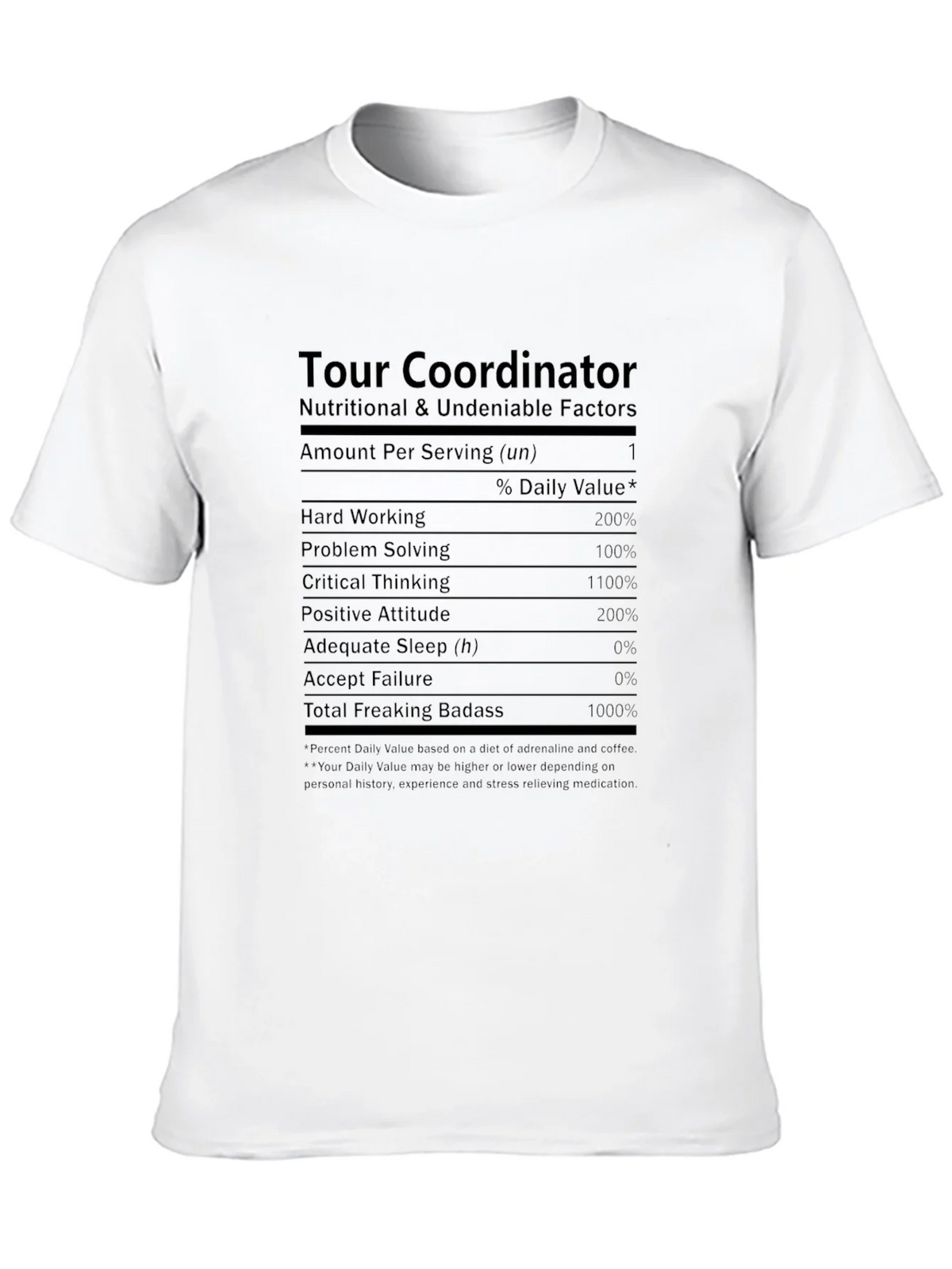 Tour Coordinator Nutrition Facts T-Shirt product image 9