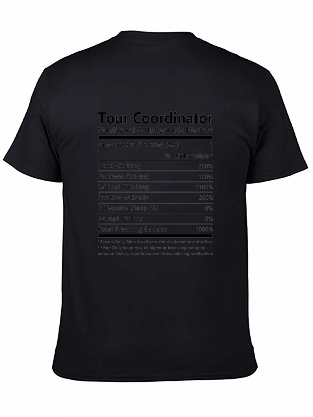 Tour Coordinator Nutrition Facts T-Shirt product image 4