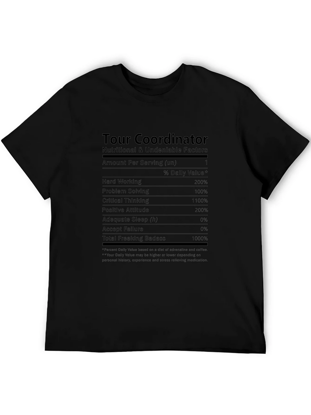 Tour Coordinator Nutrition Facts T-Shirt product image 5