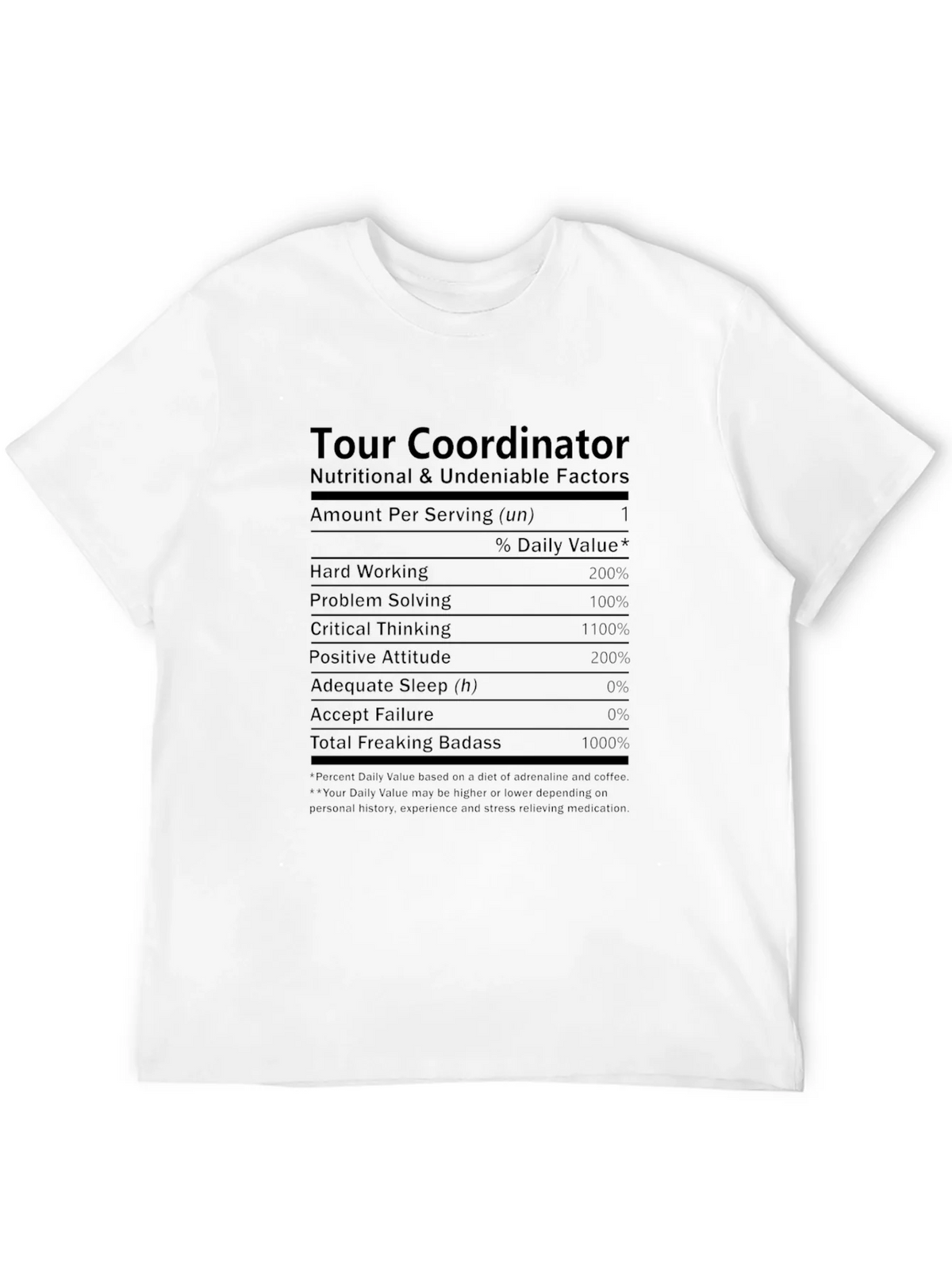 Tour Coordinator Nutrition Facts T-Shirt product image 11